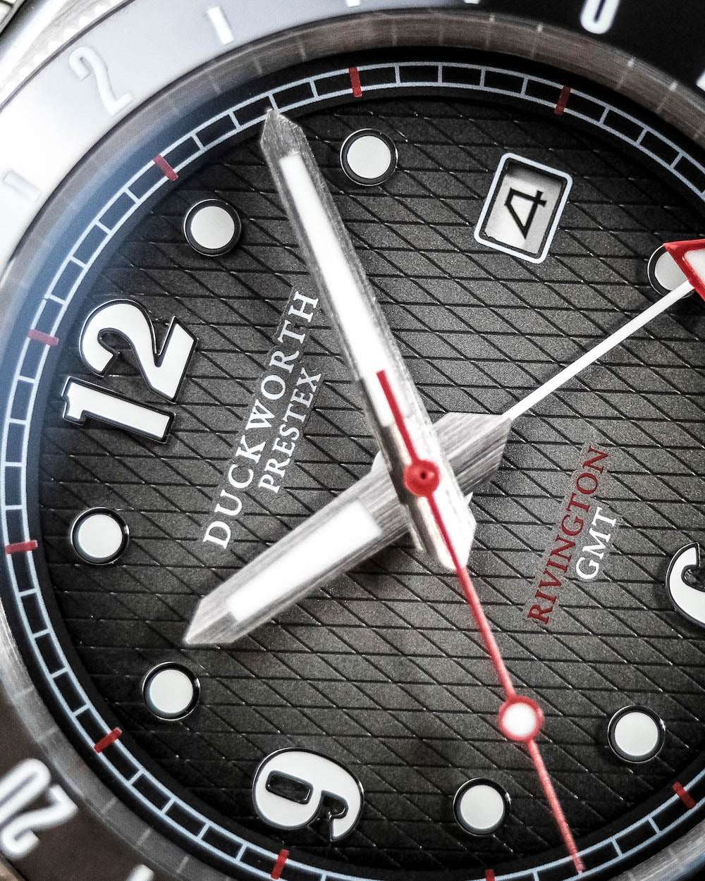 Duckworth Prestex Rivington GMT Black Grey Fume Black Rubber Watch D489-01-AR Image 3