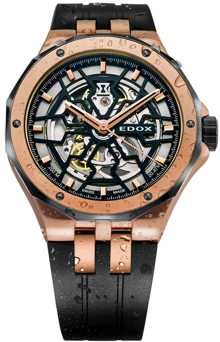 Edox Delfin Mecano 3 Hands Skeleton Watch 85303 357RN NRN Image 3