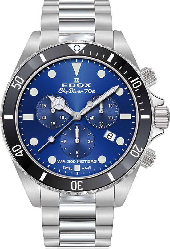 Edox Watch Skydiver Chrono Quartz 10238 3NM BUI