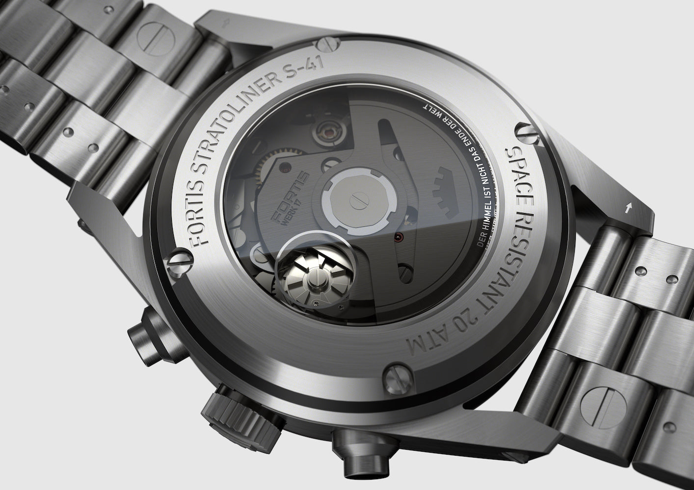 Fortis Stratoliner Cosmic Grey Bracelet Watch F2340008 Image 3