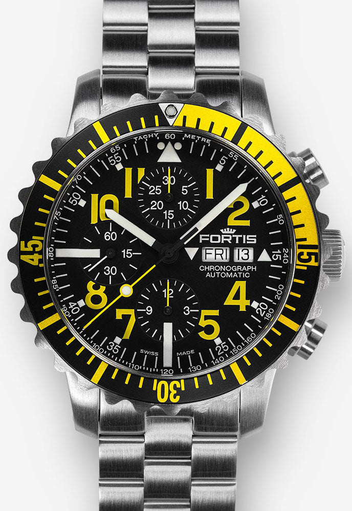 Fortis Watch Marinemaster Yellow Chronograph 671.24.14 M