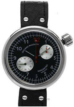 Giuliano Mazzuoli Manometro Chronograph Black Dial MC01N Black Strap