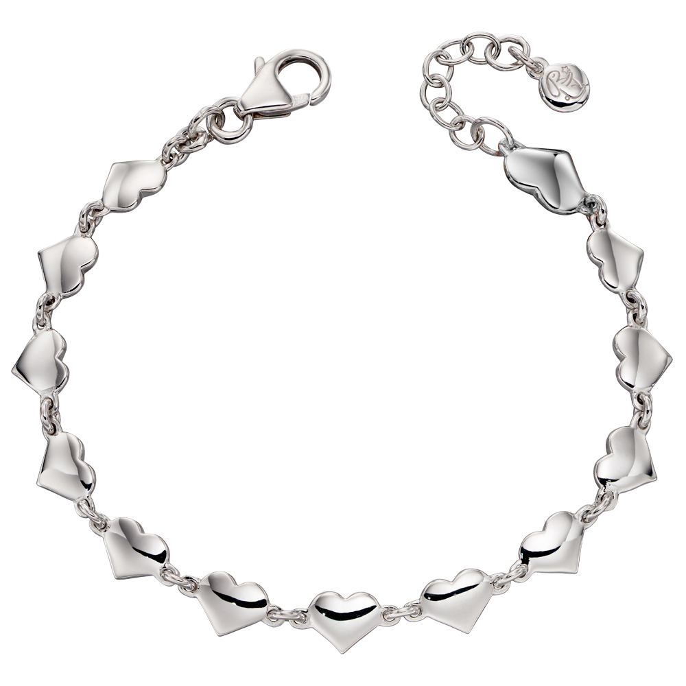 Little Star Sterling Silver Eos Hearts Childs Bracelet LSB0209