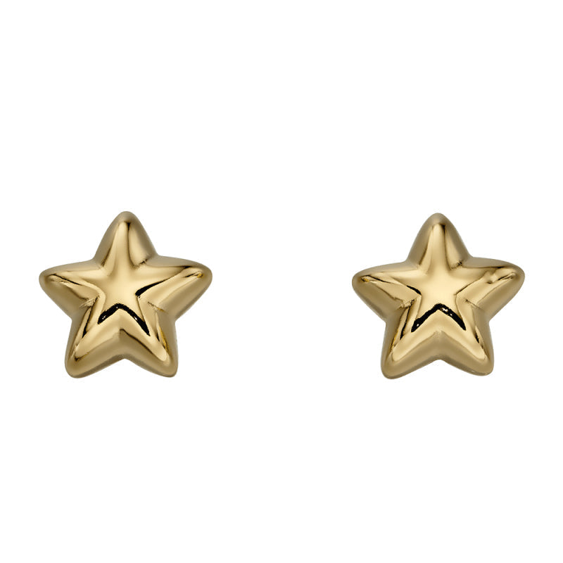 Little Star Sterling Silver Gold Plated Sophie Star Childs Stud Earrings LSE0154