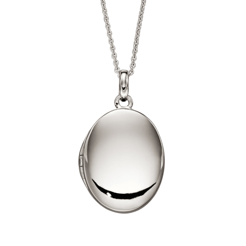 Little Star Sterling Silver Fiadh Large Oval Adult Locket Necklace LSN0346