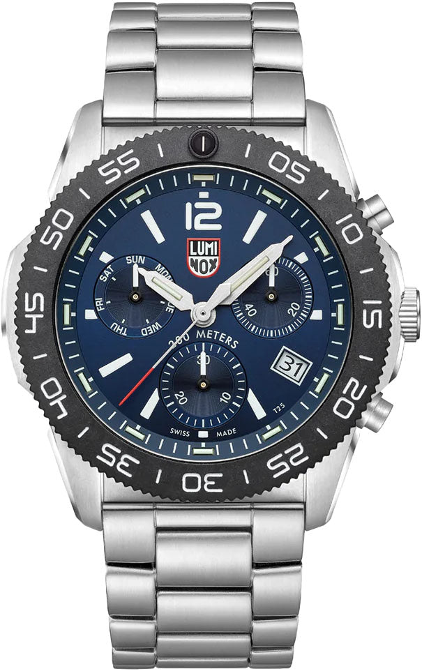 Luminox Watch Pacific Diver Chronograph 3140 Black Blue Bracelet XS.3144