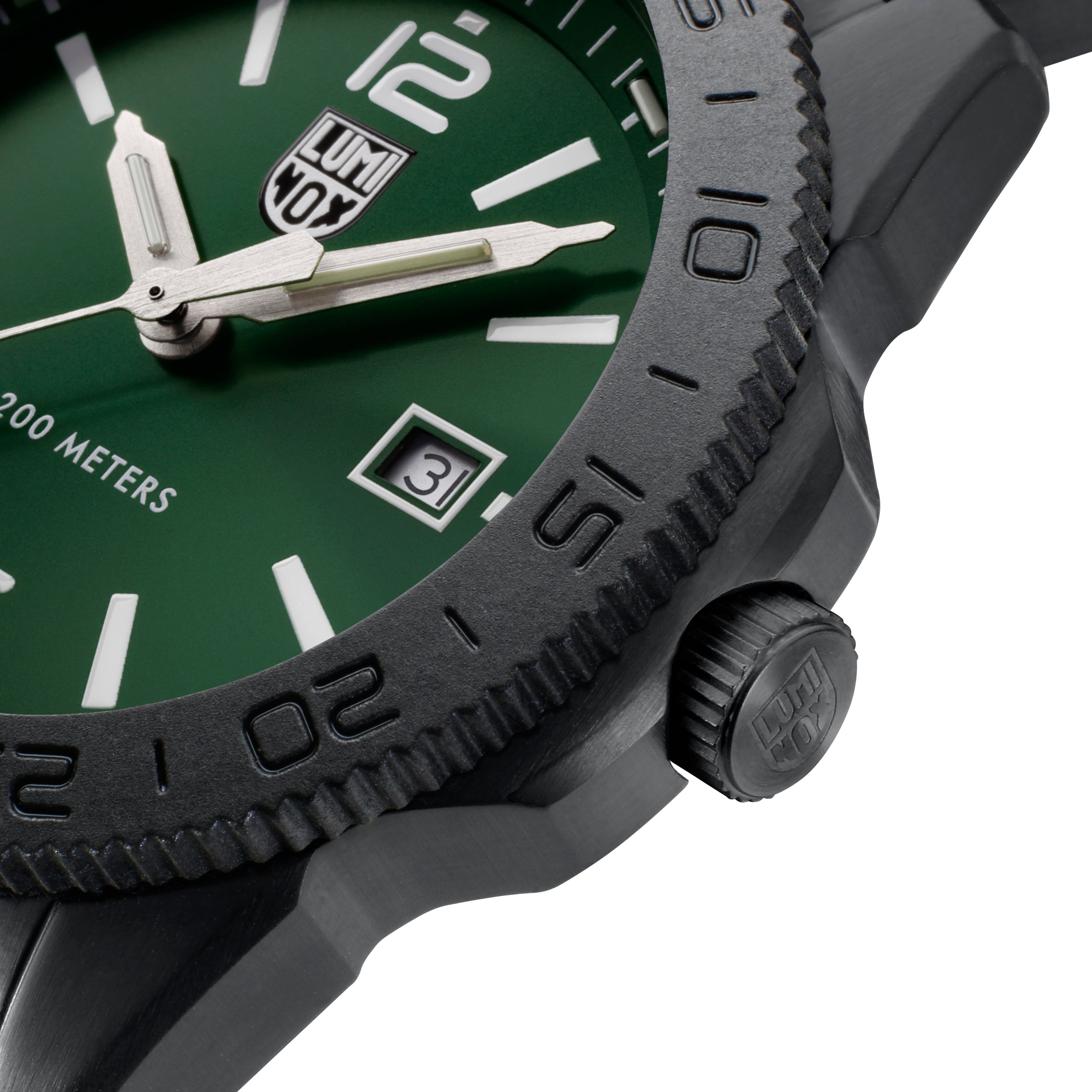 Luminox Pacific Diver Black Steel Green 3120 Series Watch XS.3137.B Image 5