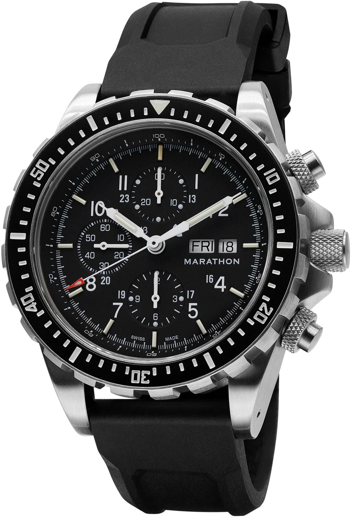 Marathon Watch Dive Jumbo Diver Pilots Automatic Chronograph CSAR WW194014SS-0130