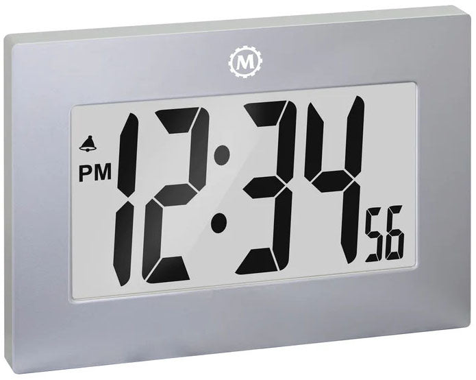 Marathon Clock Digital Wall Desk Graphite Grey Large CL030064-GG-00-NA