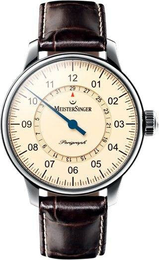 MeisterSinger Watch Perigraph AM1003 Croco Print Brown
