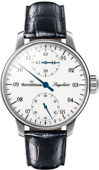 MeisterSinger Watch Singulator SIM101 Croco Print Black
