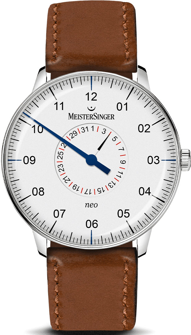 MeisterSinger Watch Neo Plus Pointer Date NED401 Shell Cordovan Cognac