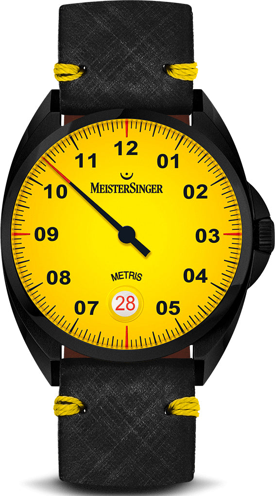 Meistersinger Watch Metris Black Line Edition Mellow Yellow ME905BL