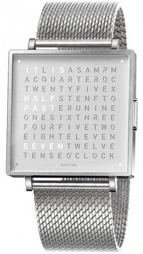QLOCKTWO Watch W39 Fine Steel Milanaise Bracelet QW39EN3BRBMBR