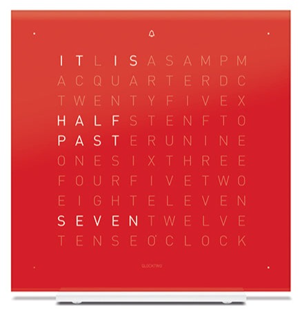 QLOCKTWO Earth 13.5 Pure Cherry Cake Table Clock T4PENCC