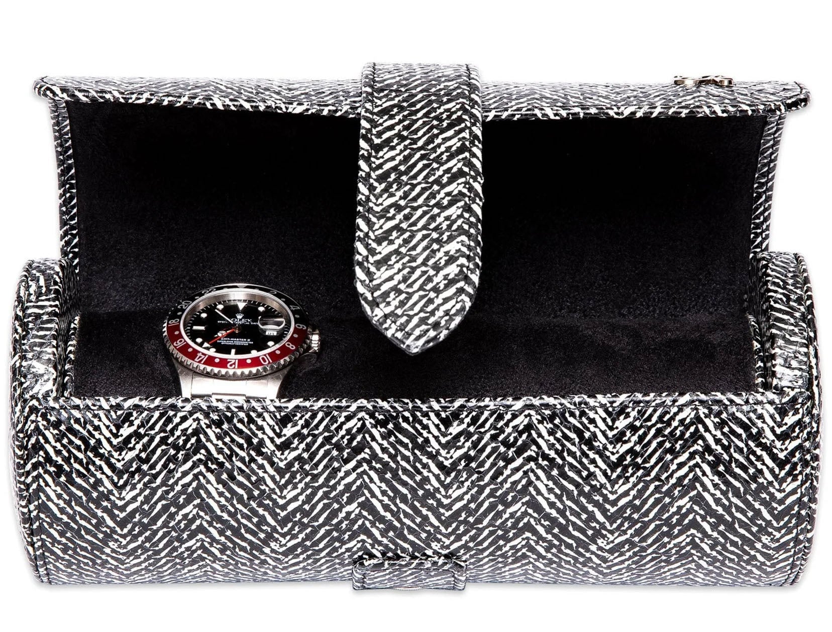 Rapport Watch Roll Marlow Three Black Herringbone D147