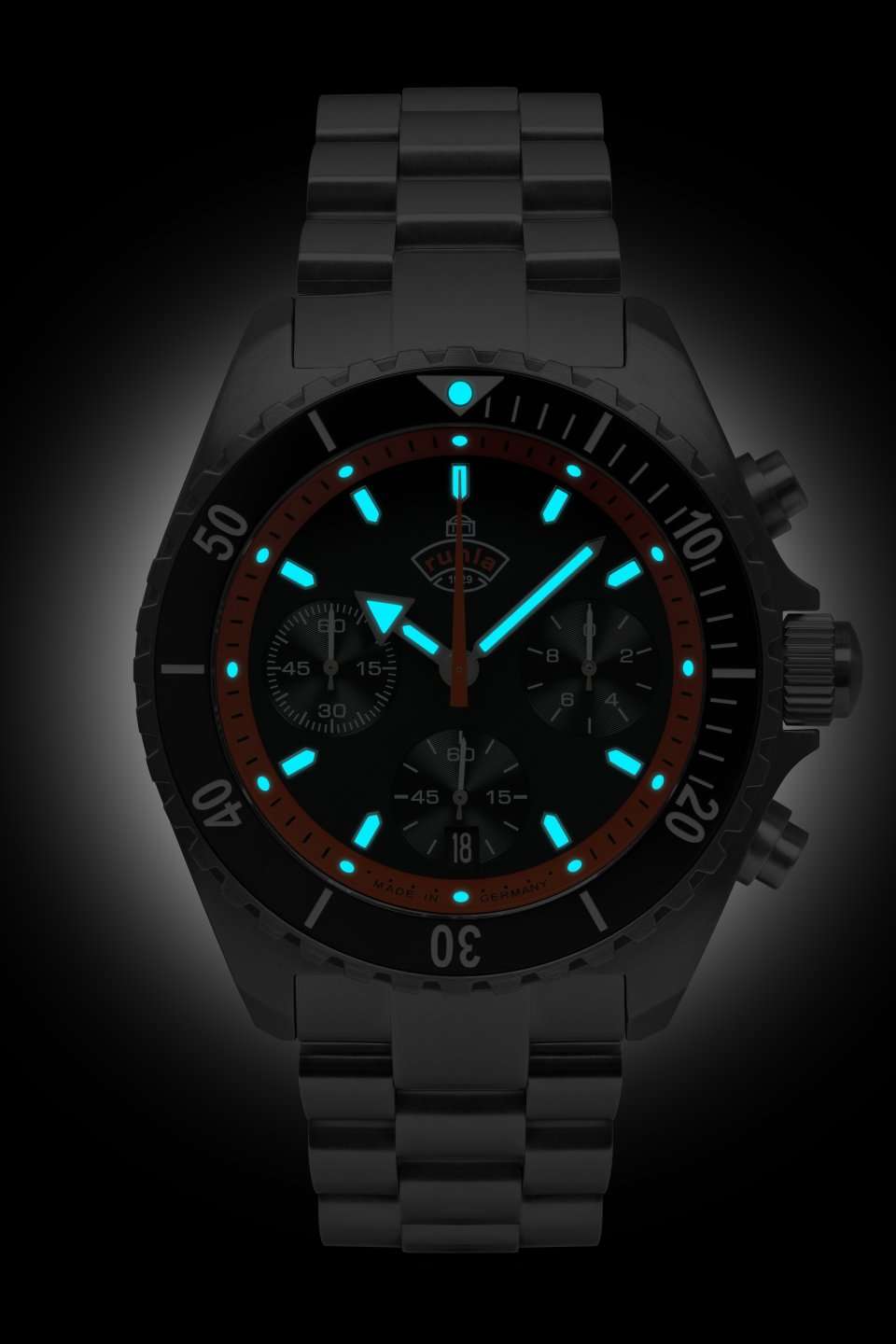 Ruhla 1929 Glasbach Cup Quartz Chronograph Watch 4970M2 Image 2