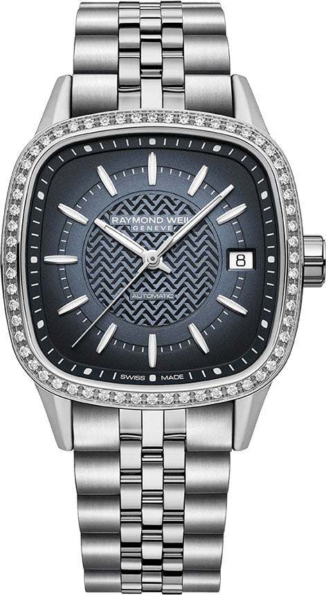 Raymond Weil Watch Freelancer 60 Lab Blue Ladies Bracelet 2490-STS-50051