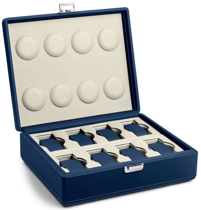 Scatola del Tempo Watch Case Valigetta 8 Blue Off White 05017.BLWSIL