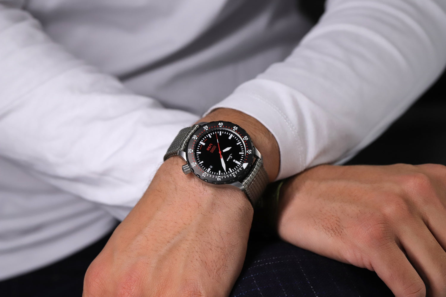 Sinn U50 Hydro SDR Textile Olive Grey Watch 1051.040 Leather Image 8