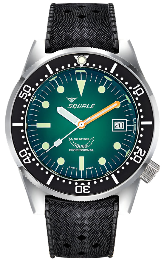 Squale Watch 1521 Green Ray Rubber 1521PROFGR.HT