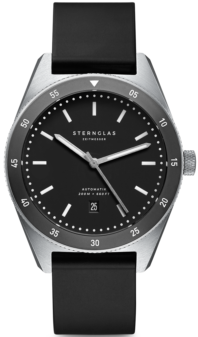 Sternglas Watch Marus Automatic Black Rubber S02-MA03-KA01