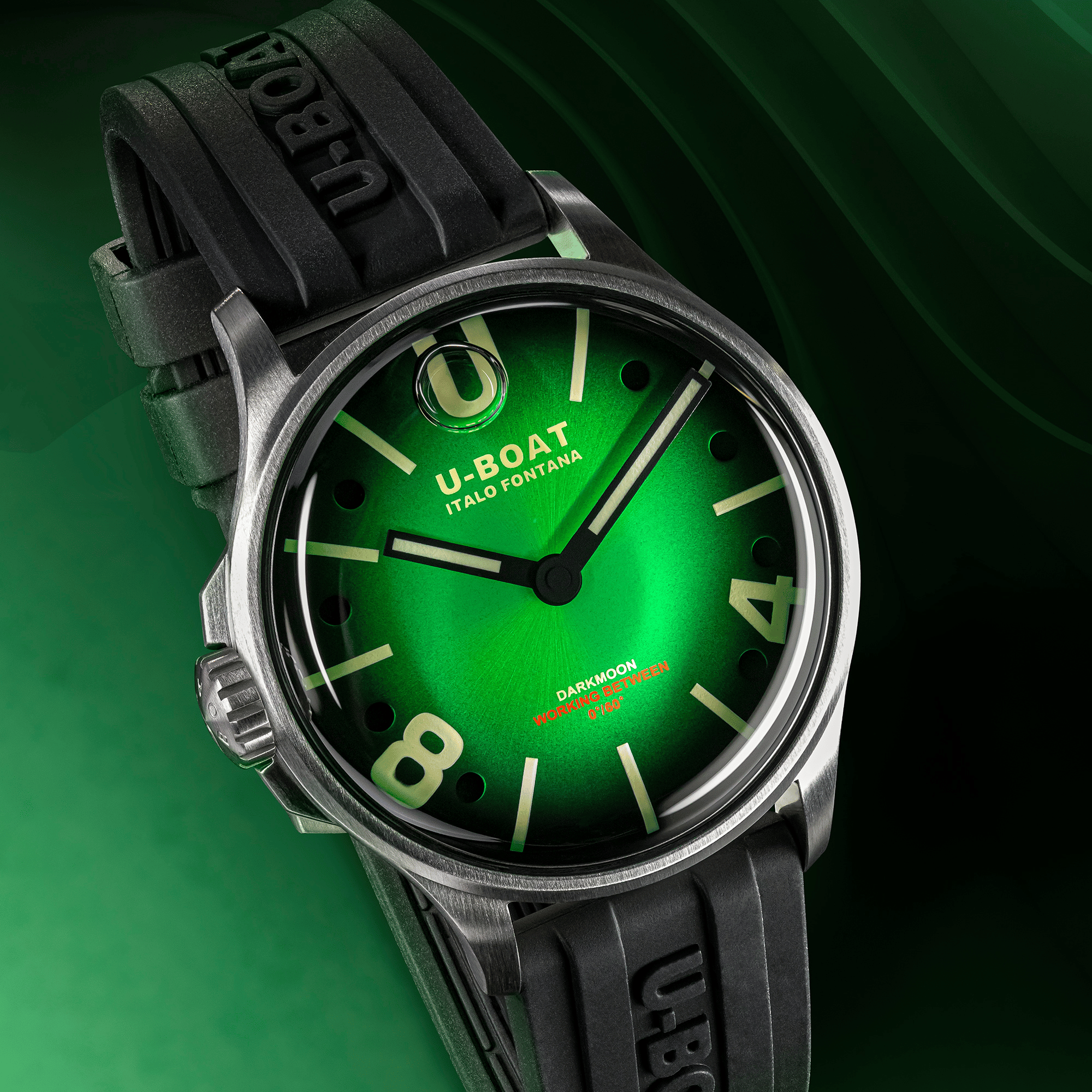 U-Boat Darkmoon 41.5mm Green SS Soleil Watch 9502/B Image 3