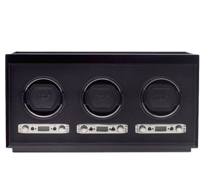 Wolf Meridian Triple Winder Black