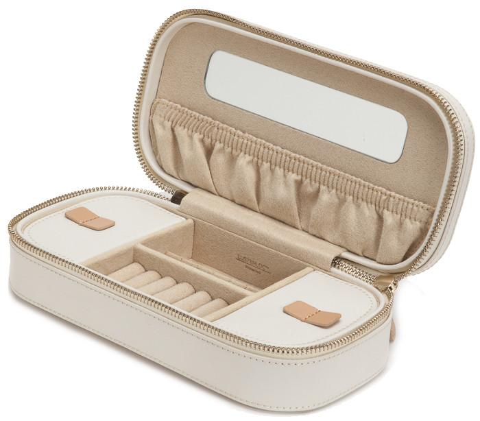 Wolf Chloe Zip Jewellery Case Cream 301253