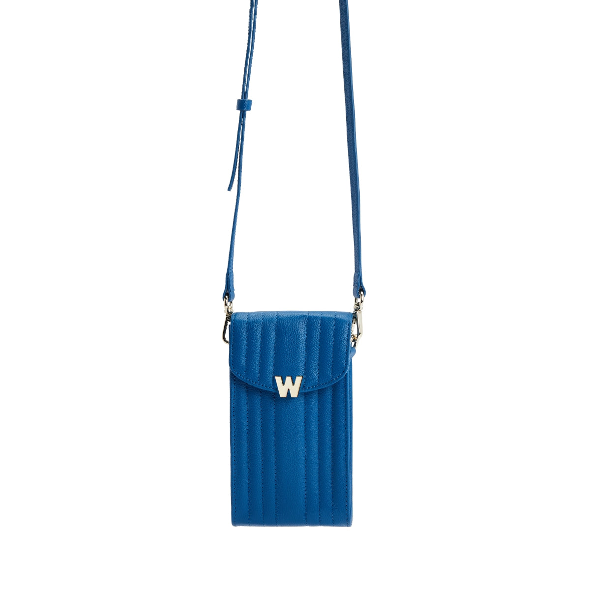 Wolf Mimi Collection Leather Blue Phone Case with Wristlet and Lanyard, 768524