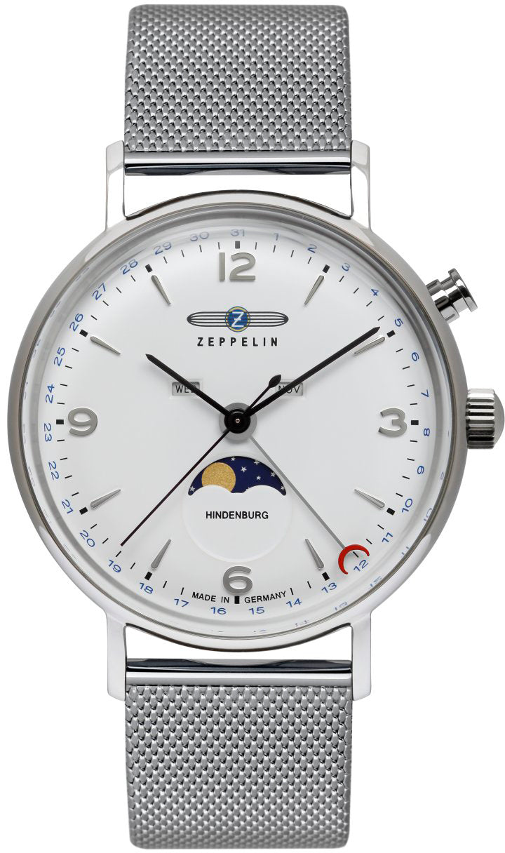 Zeppelin Watch LZ 129 Hindenburg Moonphase Mens 8076M1