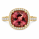 18ct Rose Gold Tourmaline Diamond Cushion Halo Ring – Image 3