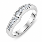 18ct White Gold 0.33ct Diamond Wishbone Wedding Ring