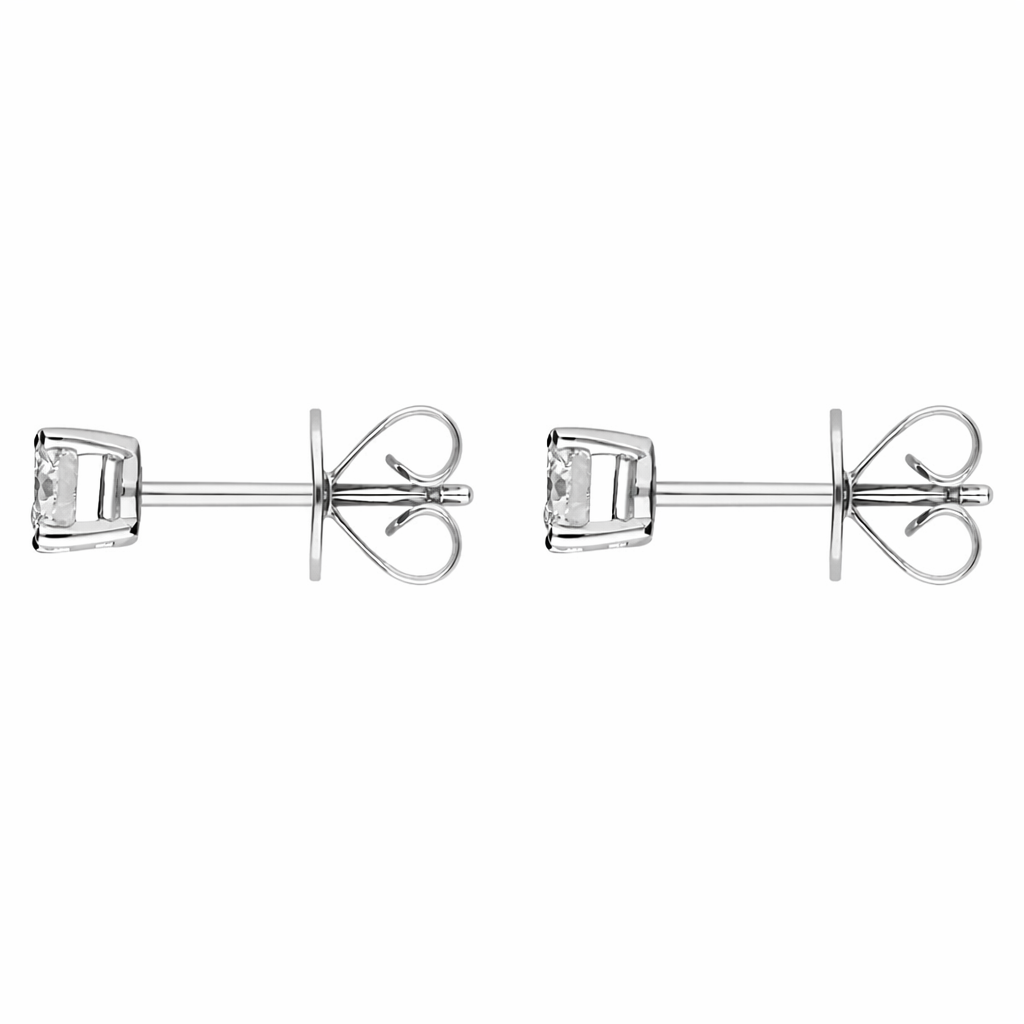 18ct White Gold 0.41ct Diamond Solitaire Stud Earrings DMN-2068 Image 2