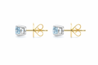 18ct White Gold 0.93ct Aquamarine Solitaire Stud Earrings DMN-1644 Image 2