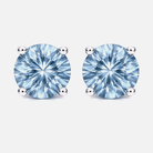 18ct White Gold 0.93ct Aquamarine Solitaire Stud Earrings DMN-1729 Image 1