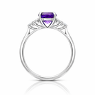 18ct White Gold 1.10ct Amethyst Diamond Cluster Ring DMN-2765 Image 2