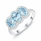 18ct White Gold 2.14ct Aquamarine Diamond Oval Cluster Ring RW-1579-SAQ Image 1