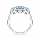 18ct White Gold 2.14ct Aquamarine Diamond Oval Cluster Ring RW-1579-SAQ Image 2