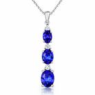 18ct White Gold 2.39ct Tanzanite 0.18ct Diamond Oval Necklace CPW3SOV68TZ Image 1