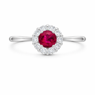 18ct White Gold Ruby Diamond Round Cluster Ring RW-1308-RB Image 2