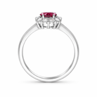 18ct White Gold Ruby Diamond Round Cluster Ring RW-1308-RB Image 3