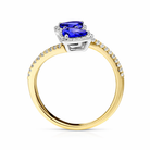 18ct Yellow Gold Tanzanite Diamond Trillion Cut Crossover Ring RTT-0427-TZ Image 3