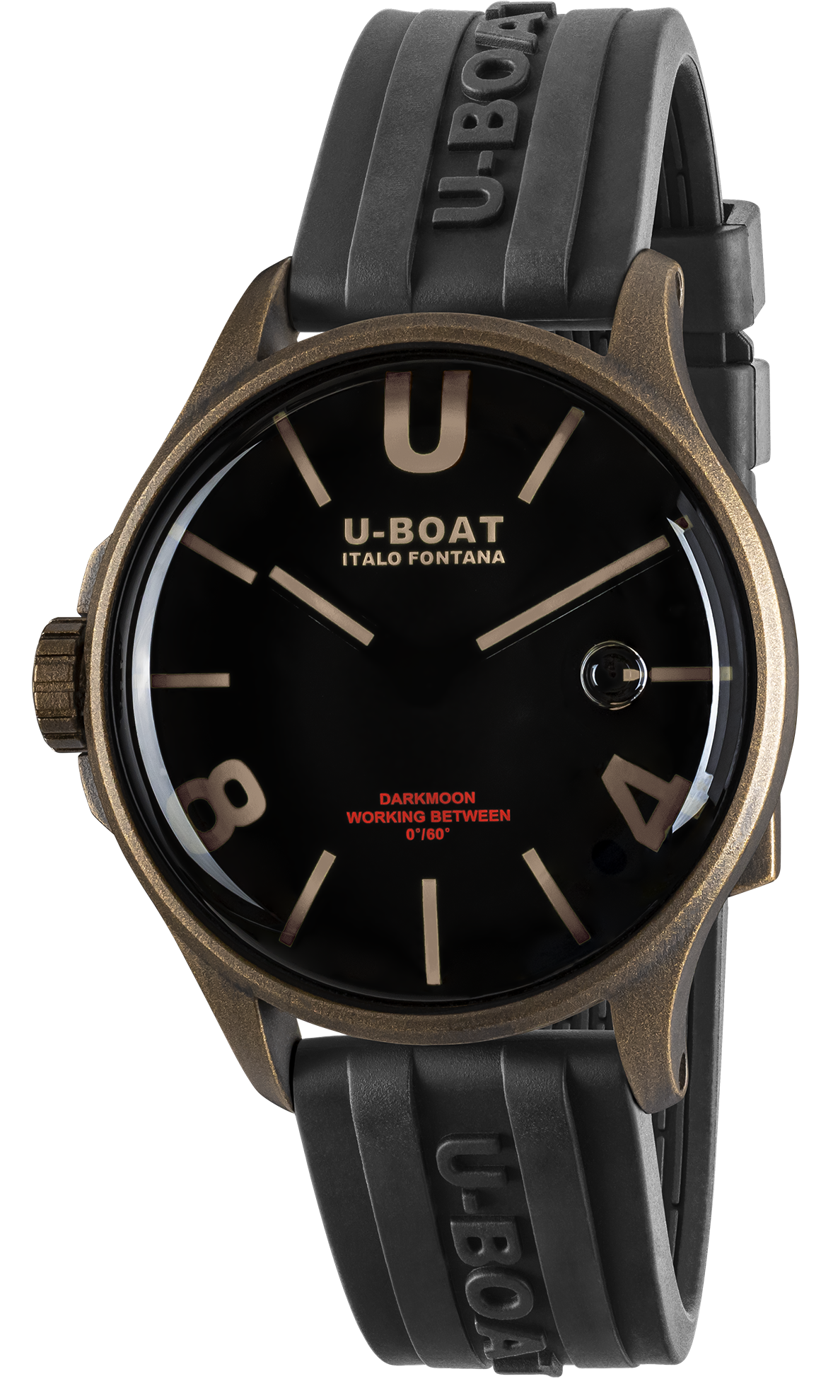 U-Boat Watch Darkmoon 40 Black Brown Curve Vintage 9549