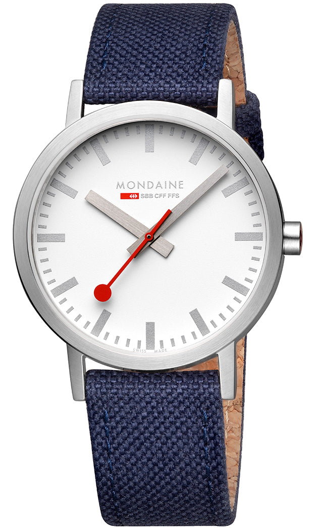 Mondaine Watch Classic Deep Ocean Blue Textile A660.30360.17SBD1