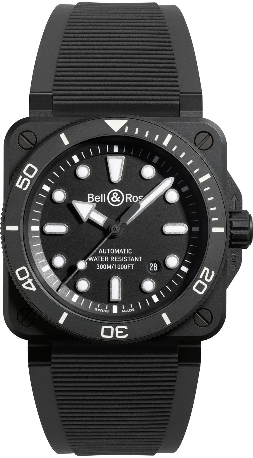 Bell && Ross Watch BR 03 Diver Black Matt BR03A-D-BL-CE/SRB