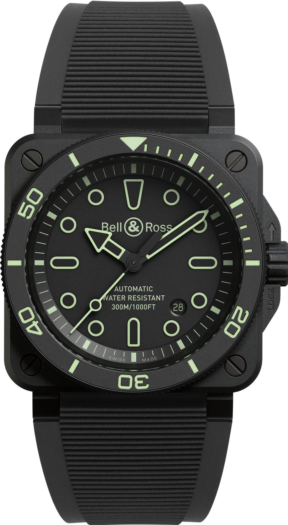 Bell && Ross BR 03 Diver Outline Ceramic Lume Limited Edition Watch BR03A-D-OL-CE/SRB