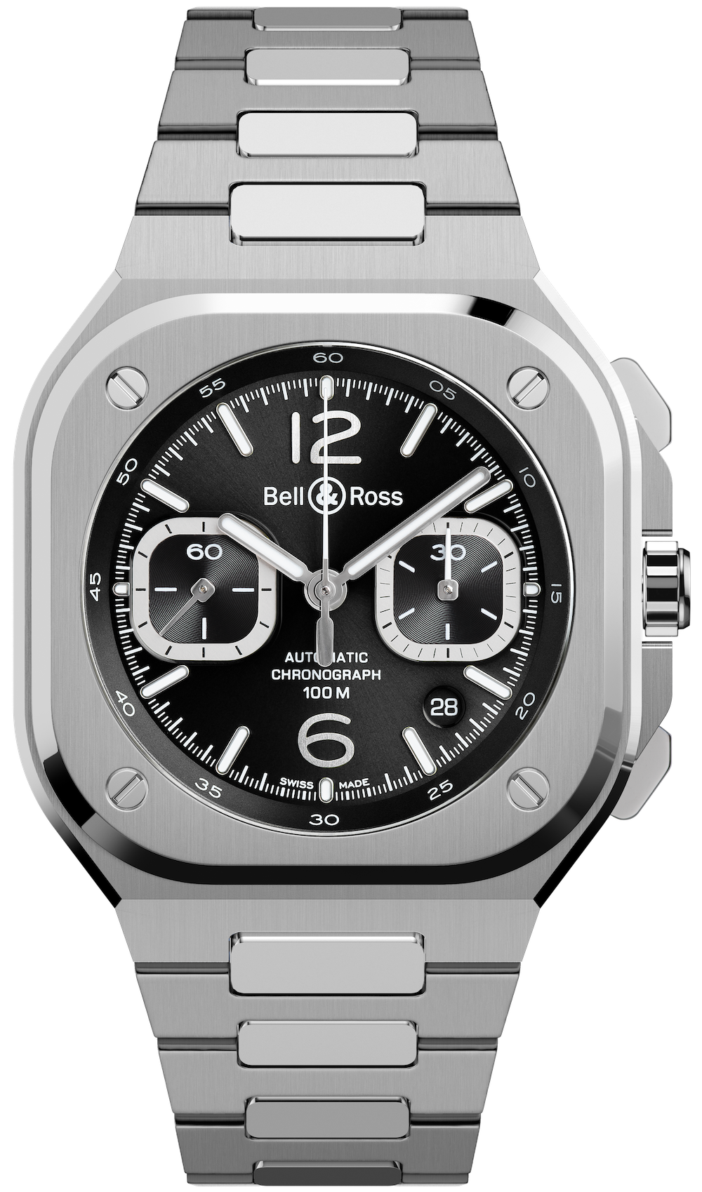 Bell & Ross Watch BR 05 Chrono Black Steel Bracelet BR05C-BLC-ST/SST