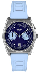 Bamford Titanium B347 Navy Blue and Aqua Blue Watch
