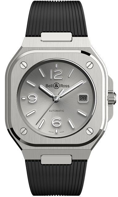 Bell & Ross Watch BR 05 Auto Silver Rubber BR05A-GR-ST/SRB